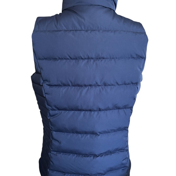 Lands' End Women's Down Puffer Vest Navy Blue S (6-8) High Neck Zip Front - Picture 3 of 11
